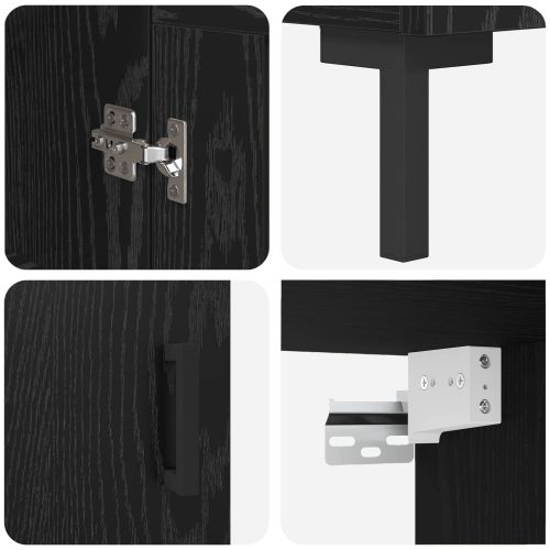 Висок шкаф 2 pcs Черния дъб Инженерно дърво