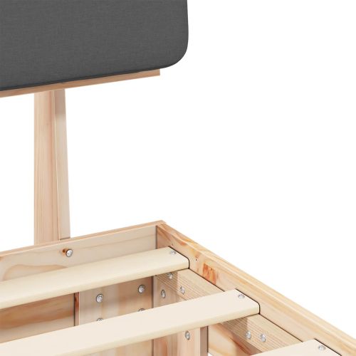 Леглова рамка с тапицирана гръбна част Тъмен сив 120 x 200 cm