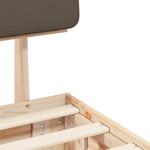 Леглова рамка с тапицирана гръбна част Таупе 120 x 200 cm