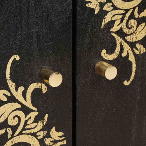 Комплект шкафове за баня с рафт 3 pcs Черно 180 x 33 x 75 см