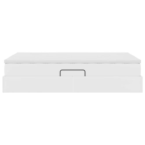Легло с място за съхранение и матрак с матрак Бяло 120 x 190 cm