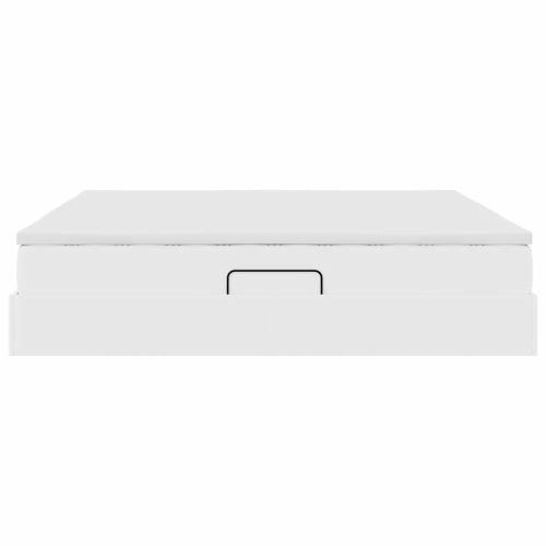 Легло с място за съхранение и матрак с матрак Бяло 200 x 200 cm