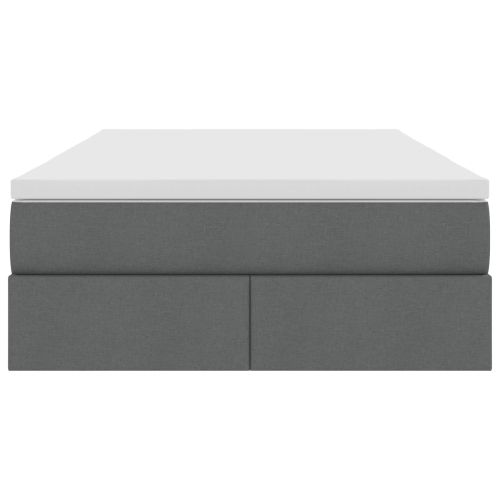 Легло с място за съхранение и матрак Тъмен сив 120 x 190 cm