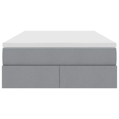 Легло с място за съхранение и матрак Светлосиво 120 x 200 cm