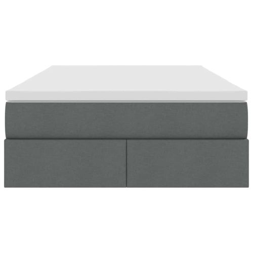Легло с място за съхранение и матрак Тъмен сив 120 x 200 cm