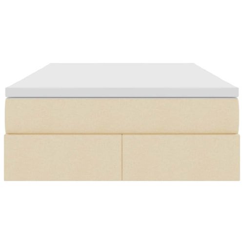 Легло с място за съхранение и матрак с матрак Крем 120 x 200 cm