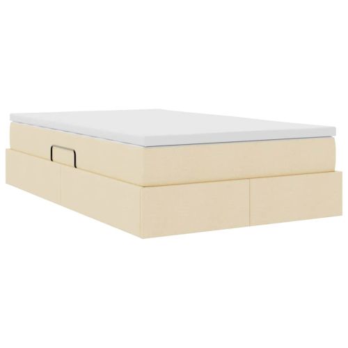 Легло с място за съхранение и матрак с матрак Крем 120 x 200 cm