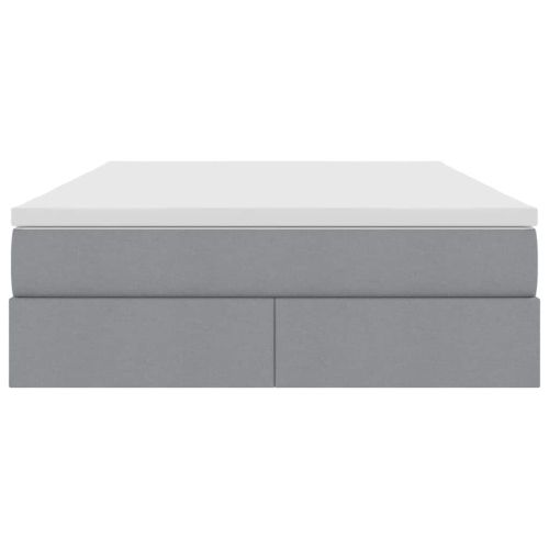 Легло с място за съхранение и матрак Светлосиво 140 x 200 cm
