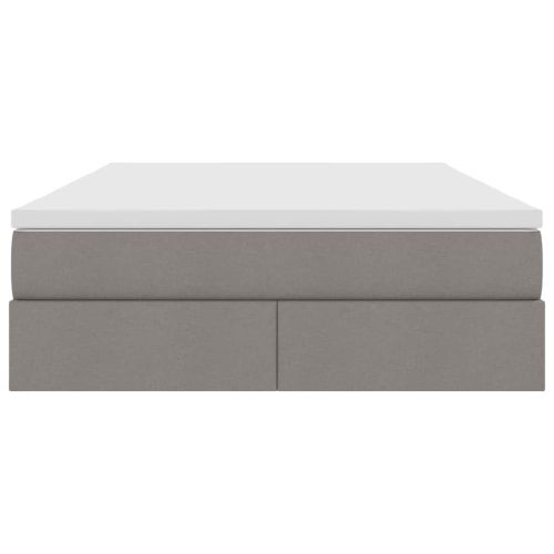 Легло с място за съхранение и матрак Таупе 140 x 200 cm