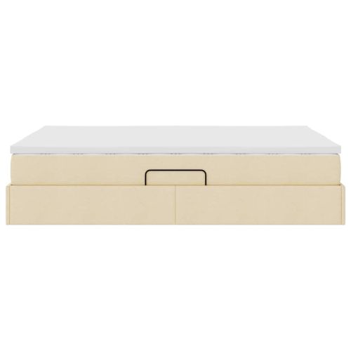 Легло с място за съхранение и матрак с матрак Крем 140 x 200 cm