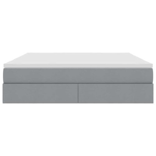 Легло с място за съхранение и матрак Светлосиво 160 x 200 cm