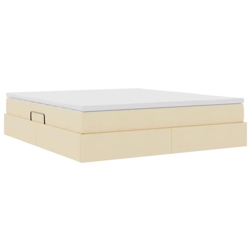Легло с място за съхранение и матрак с матрак Крем 180 x 200 cm