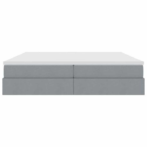 Легло с място за съхранение и матрак Светлосиво 200 x 200 cm