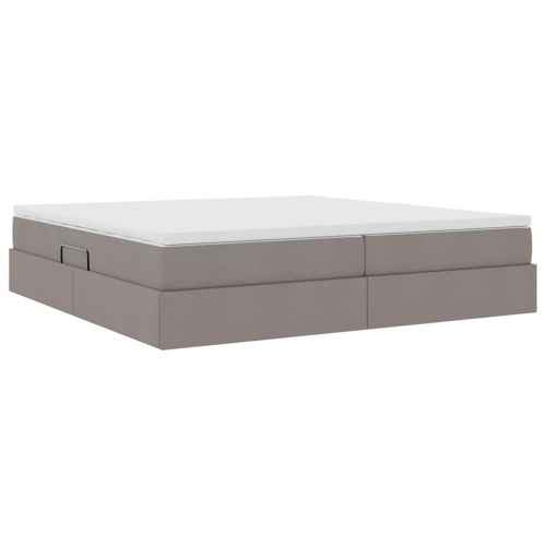 Легло с място за съхранение и матрак Таупе 200 x 200 cm