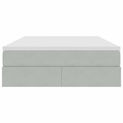 Легло с място за съхранение и матрак Светлосиво 140 x 200 cm