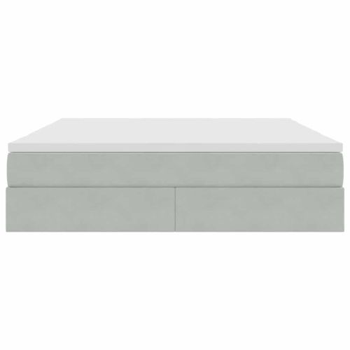 Легло с място за съхранение и матрак Светлосиво 160 x 200 cm