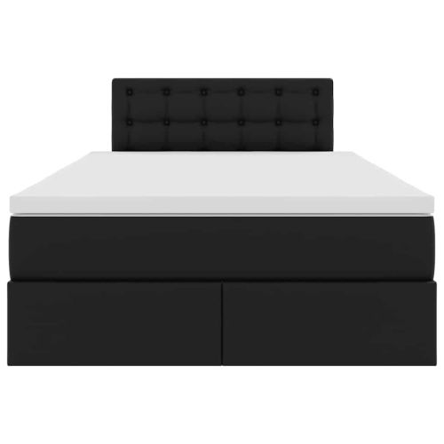 Легло с място за съхранение Черно 120 x 200 cm Изкуствена