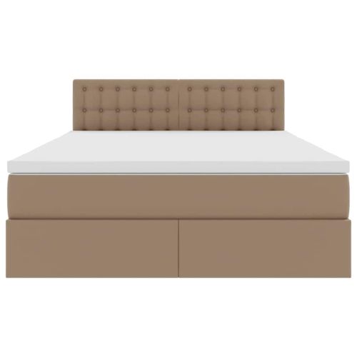 Легло с място за съхранение Капучино 140 x 190 cm Изкуствена