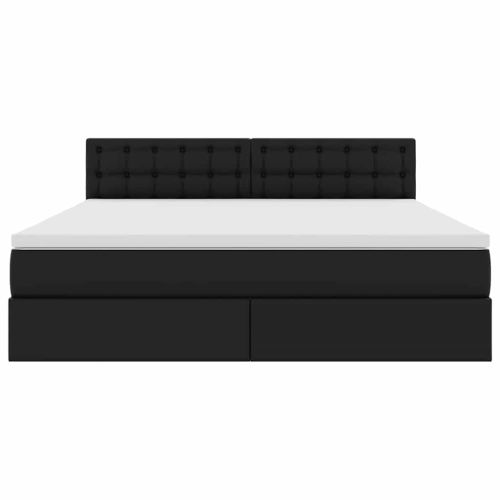 Легло с място за съхранение Черно 180 x 200 cm Изкуствена