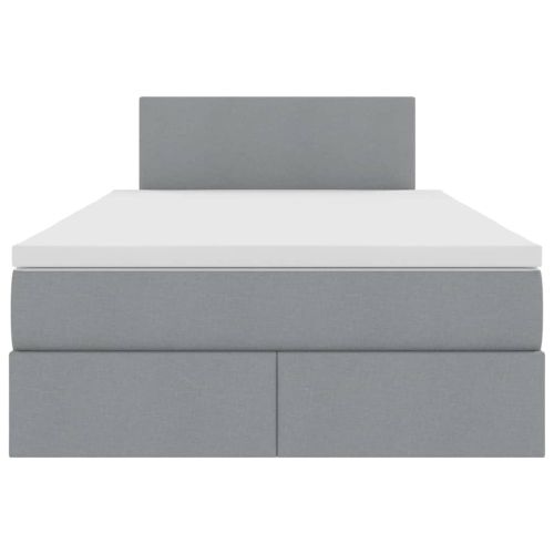 Легло с място за съхранение и матрак Светлосиво 120 x 200 cm