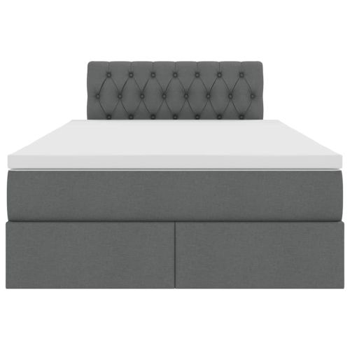 Легло с място за съхранение и матрак Тъмен сив 120 x 190 cm