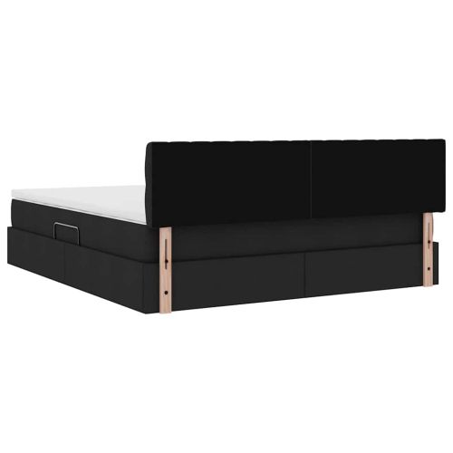 Легло с място за съхранение и матрак Черно 180 x 200 cm