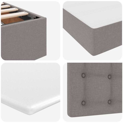 Легло с място за съхранение и матрак Таупе 120 x 200 cm