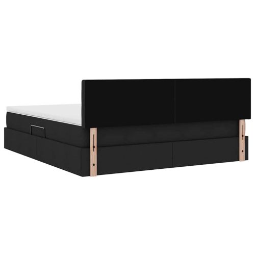 Легло с място за съхранение и матрак Черно 180 x 200 cm