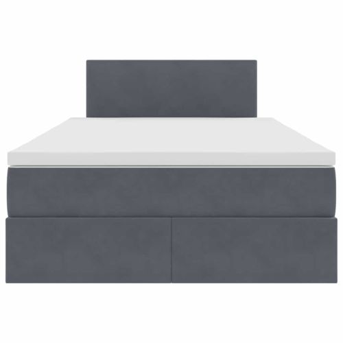 Легло с място за съхранение Тъмен сив 120 x 200 cm Кадифе