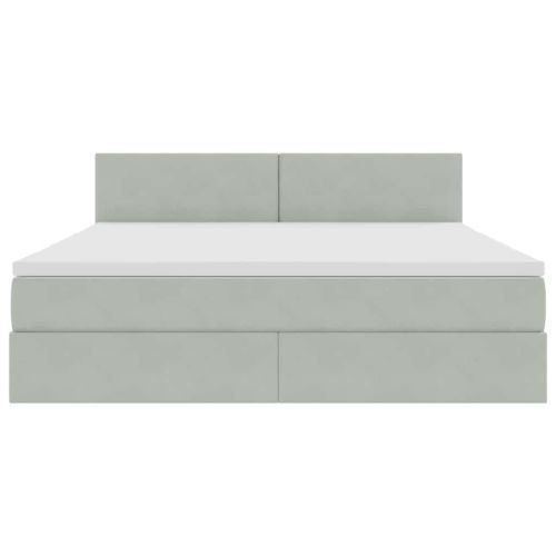 Легло с място за съхранение Светлосиво 180 x 200 cm Кадифе