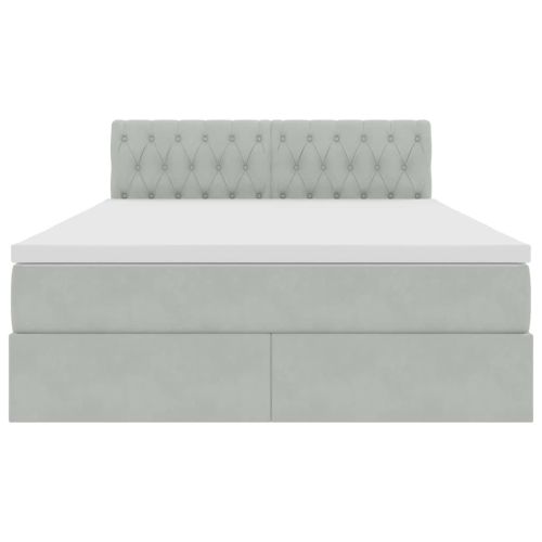 Легло с място за съхранение Светлосиво 140 x 190 cm Кадифе