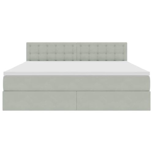 Легло с място за съхранение Светлосиво 160 x 200 cm Кадифе