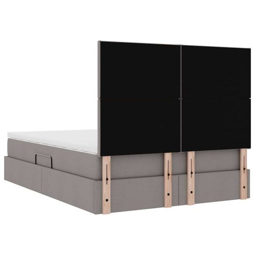 Легло с място за съхранение Таупе 140 x 190 cm Изкуствена