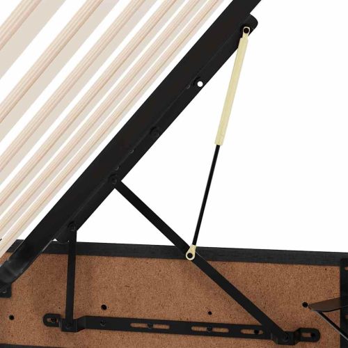 Легло с място за съхранение Черно 200 x 200 cm Изкуствена