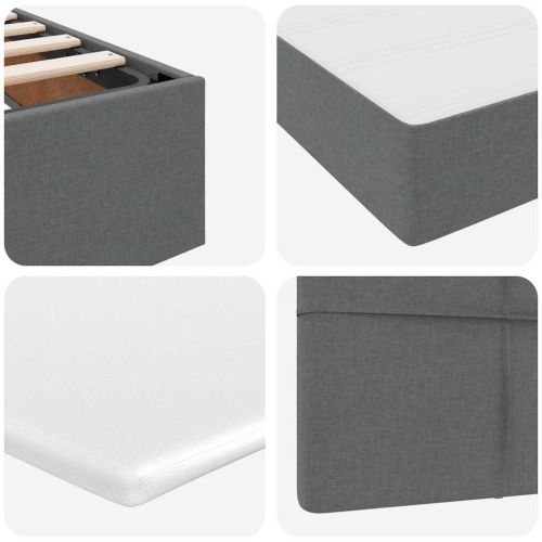 Легло с място за съхранение Тъмен сив 120 x 200 cm Изкуствена