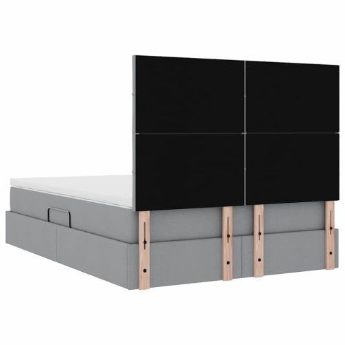 Легло с място за съхранение Светлосиво 140 x 200 cm Изкуствена