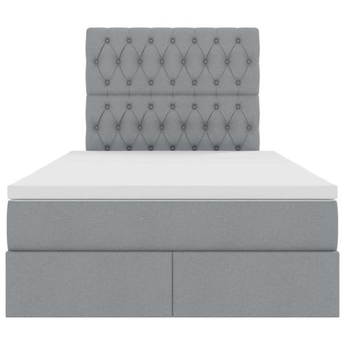 Легло с място за съхранение Светлосиво 120 x 200 cm Изкуствена