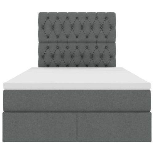 Легло с място за съхранение Тъмен сив 120 x 200 cm Изкуствена