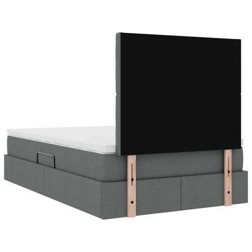 Легло с място за съхранение Тъмен сив 120 x 190 cm Изкуствена