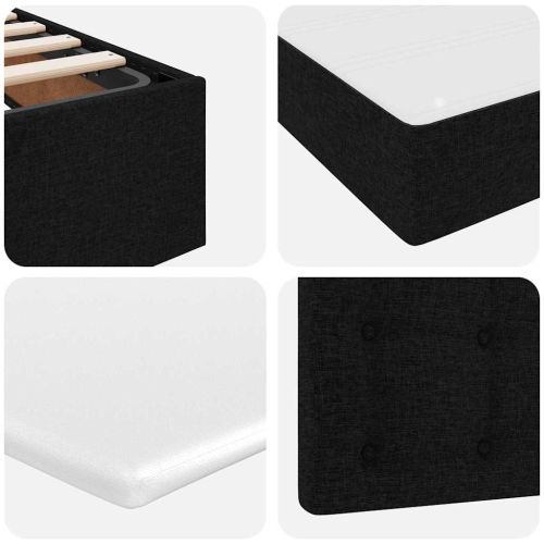 Легло с място за съхранение Черно 120 x 200 cm Изкуствена