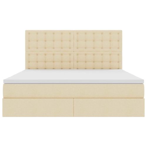 Легло с място за съхранение Кремав 160 x 200 cm Изкуствена