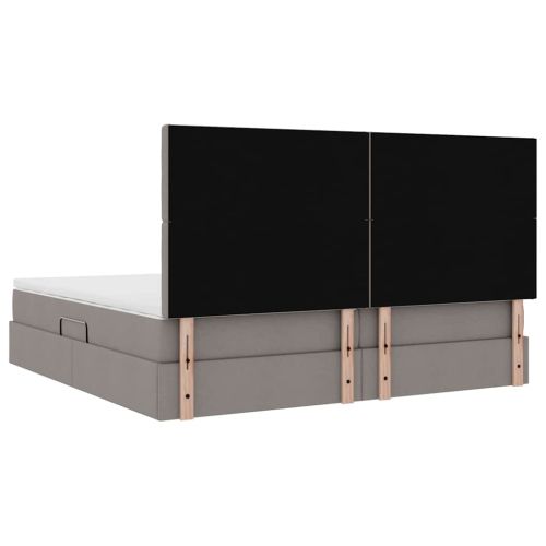 Легло с място за съхранение Таупе 200 x 200 cm Изкуствена