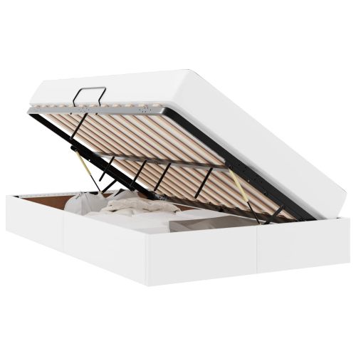 Легло с място за съхранение и матрак с матрак Бяло 120 x 190 cm