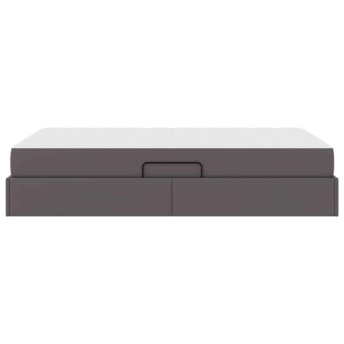 Легло с място за съхранение и матрак с матрак Сив 120 x 200 cm
