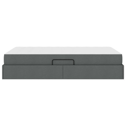 Легло с място за съхранение и матрак Тъмен сив 120 x 190 cm