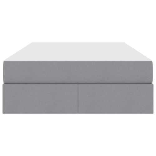 Легло с място за съхранение и матрак Светлосиво 120 x 200 cm