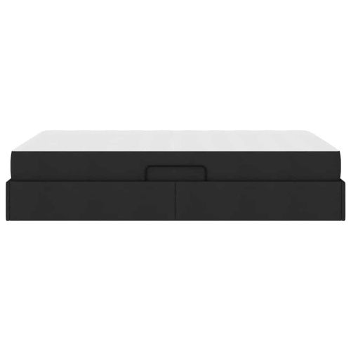 Легло с място за съхранение и матрак Черно 120 x 200 cm