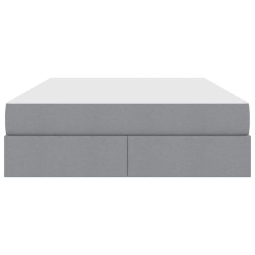 Легло с място за съхранение и матрак Светлосиво 140 x 200 cm