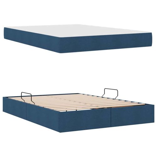 Легло с място за съхранение и матрак Синьо 140 x 200 cm