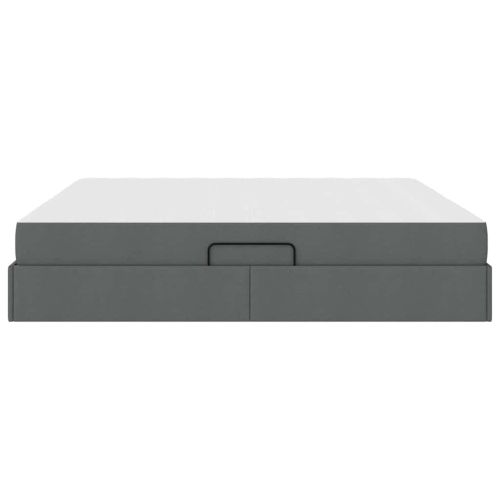Легло с място за съхранение и матрак Тъмен сив 200 x 200 cm